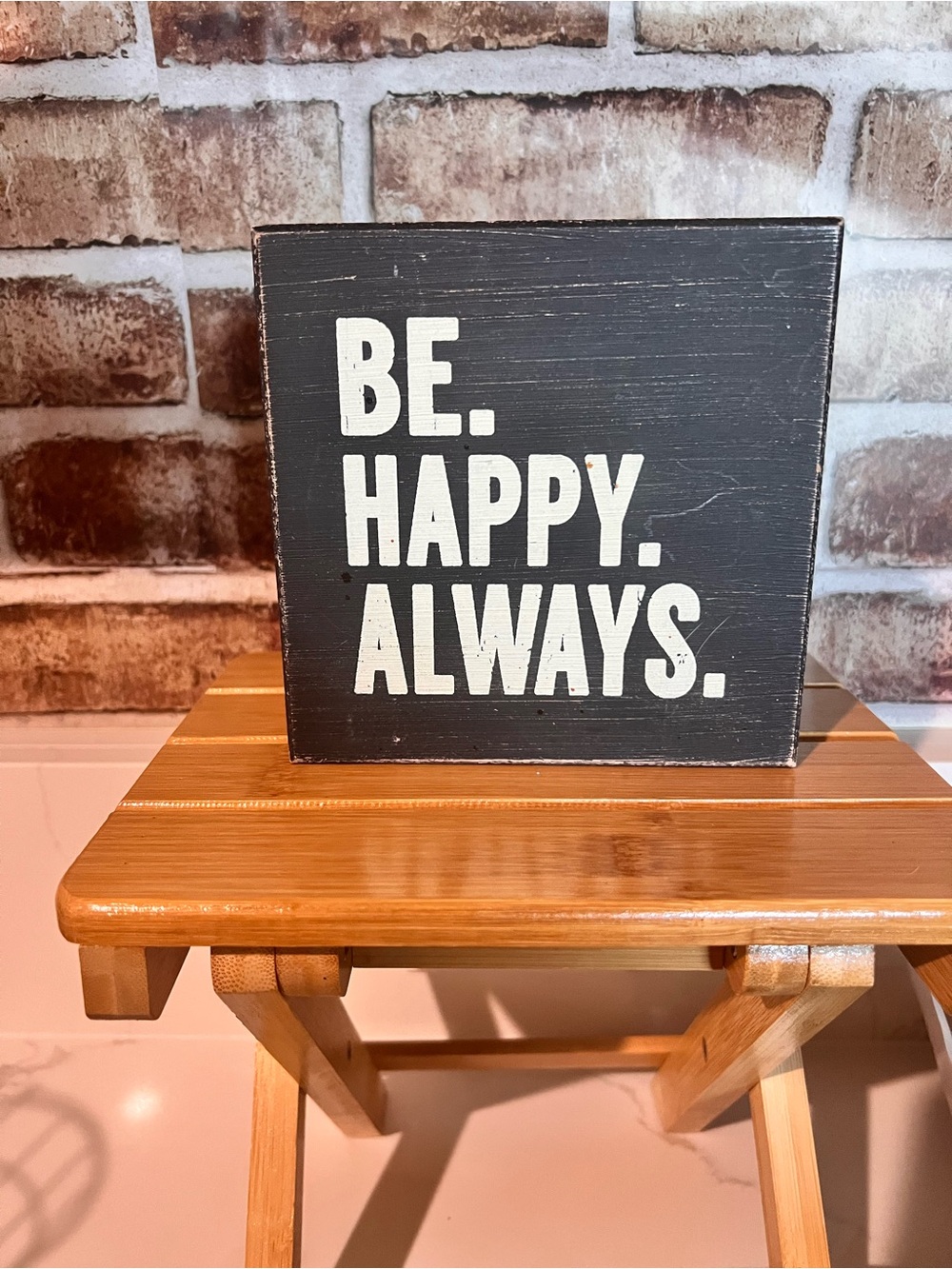 Target Black 'Be. Happy. Always.' Wood Block Sign